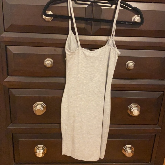 Grey Reverse Seam Mini Bodycon Tank Dress - PLT - Picture 3 of 6